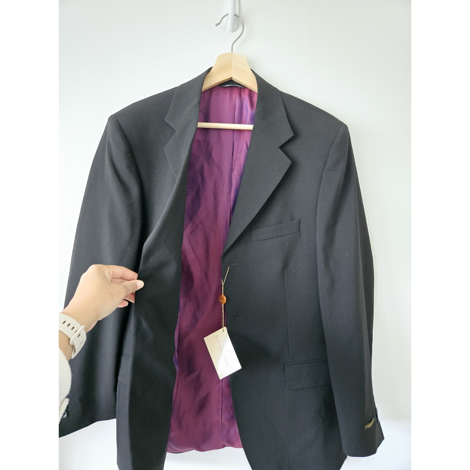 Nwt Leonardo Valenti Men's Blazer 3 Button 100% Wool Made In Italy Mens 38r